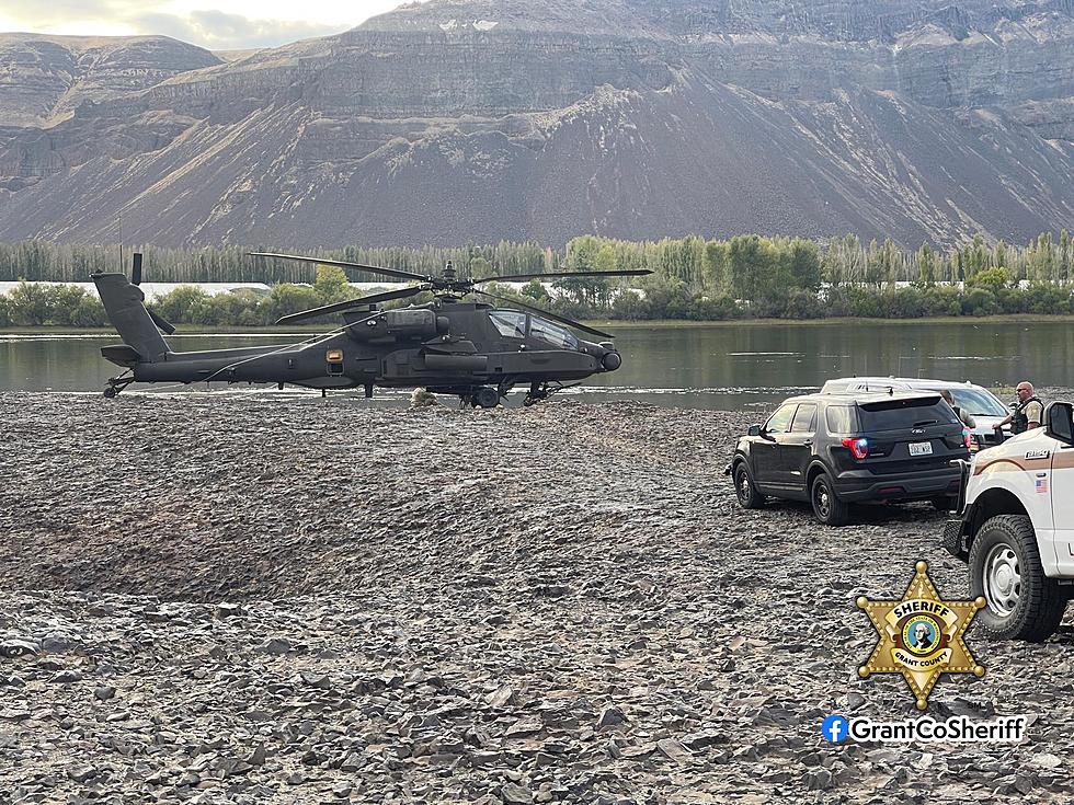 US Army Helicopter Ends up on a Columbia River Bank