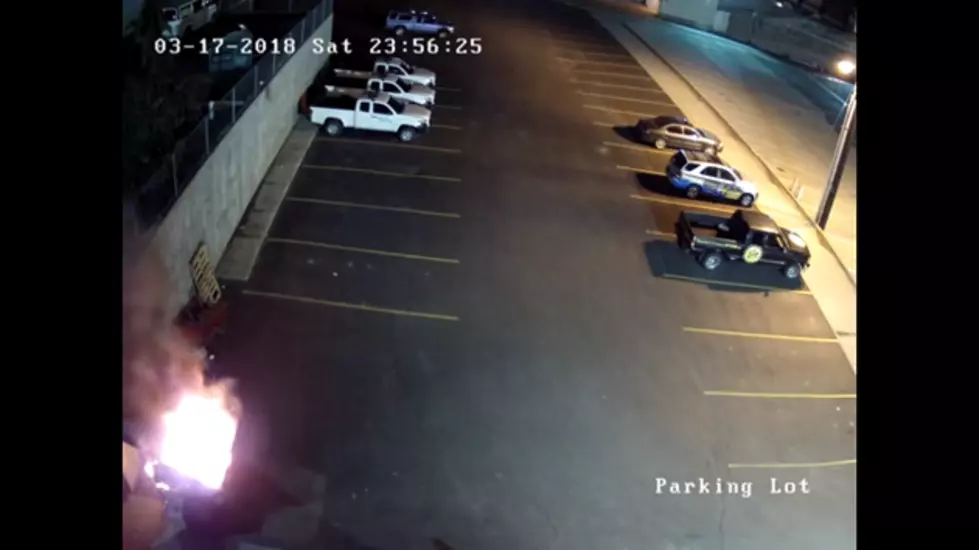Dumpster Fire Caught on Security Camera