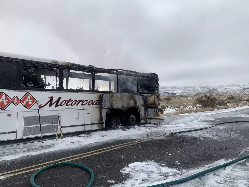 Fire Engulfs Bus on Highway 28 Near Rock Island Dam