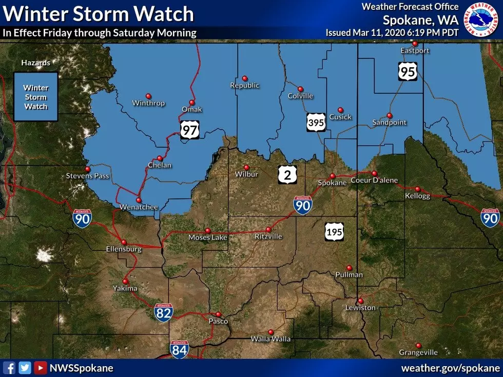 Winter Storm Watch Begins for North Central Washington Friday