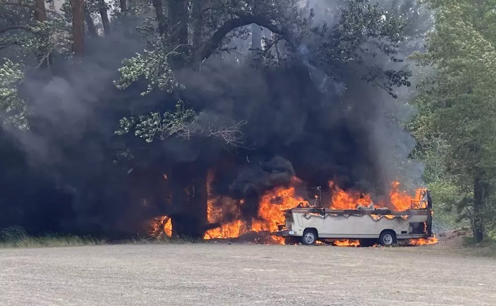 Motorhome Catches Fire on SR 10, Causes Delays and Brush Fire
