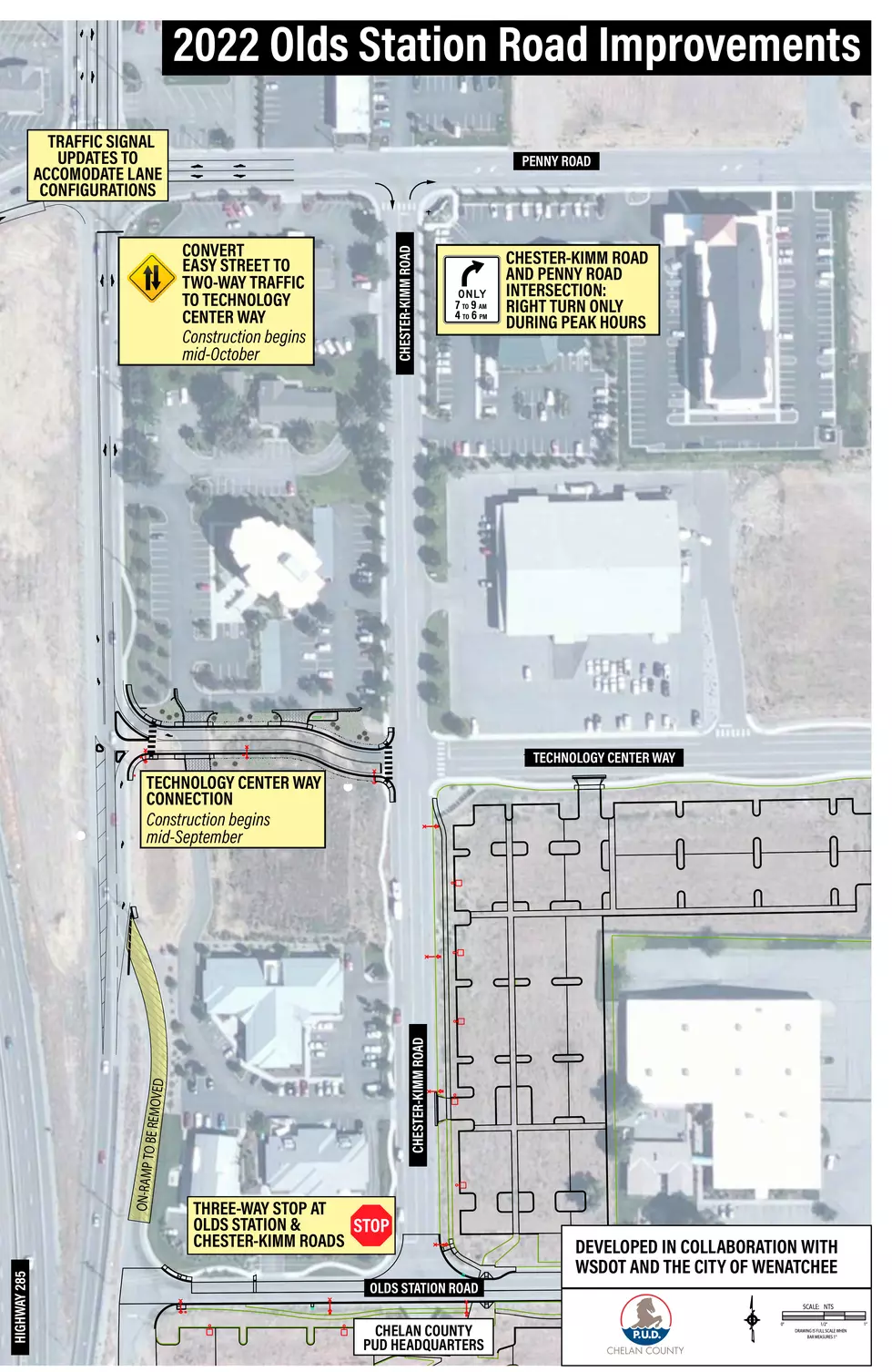 Chelan County PUD Begins Work on Traffic Changes Near New Service Center at Olds Station