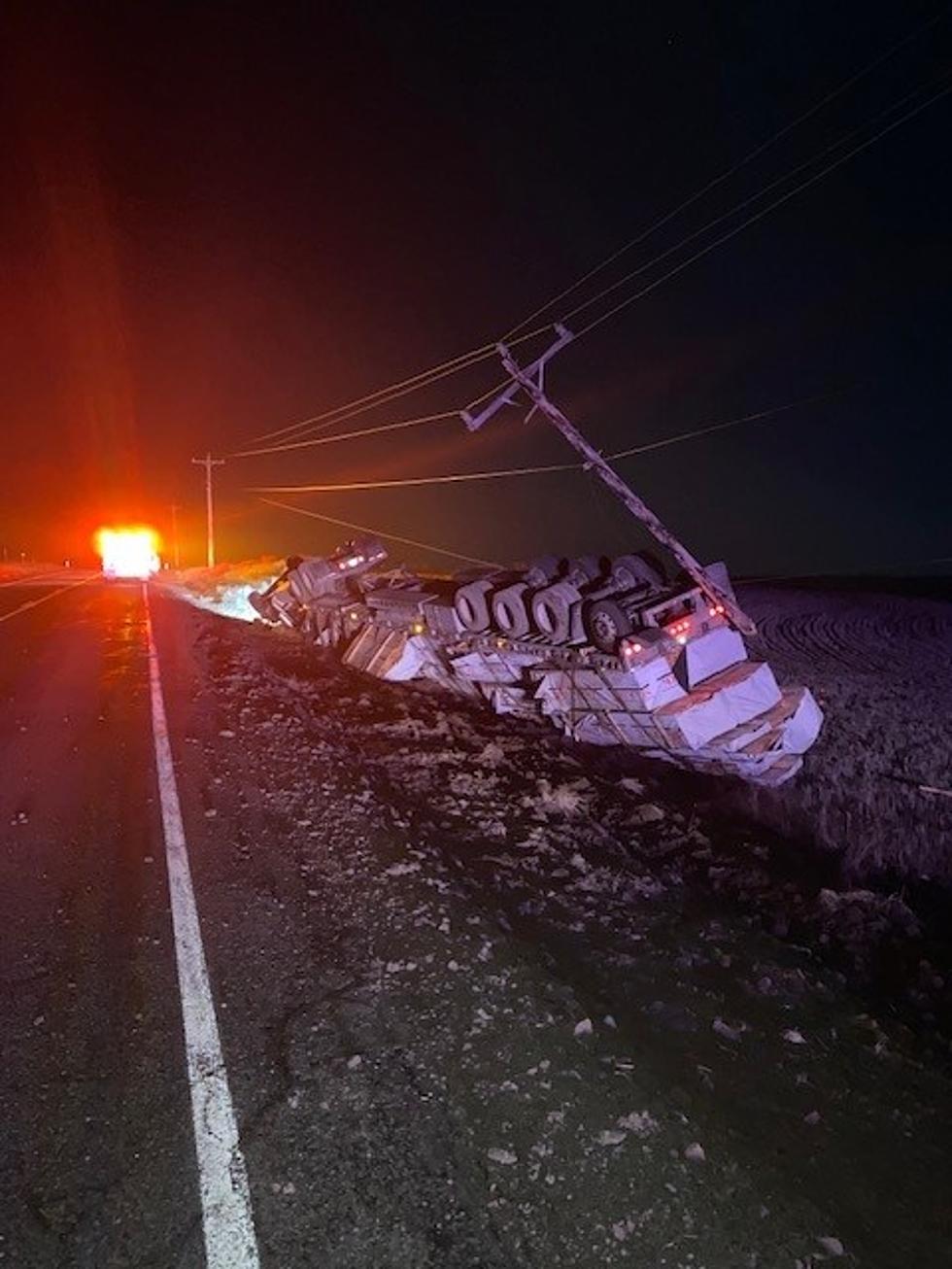 One Injured, Power Lines Damaged In Douglas County Semi Crash