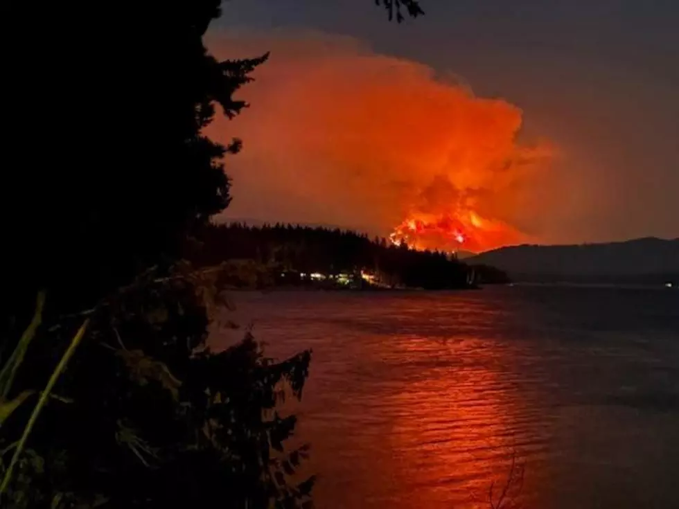 Flames from the Lower Sugarloaf Fire as seen from the shores of Lake Wenatchee (photo credit: :Lake Wenatchee Fire & Rescue)