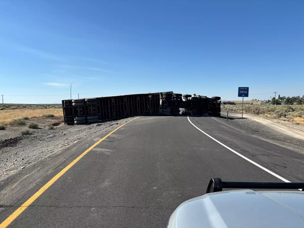 Semi Truck Rolls Over on I-90 Off-Ramp Near Moses Lake, Driver Hurt
