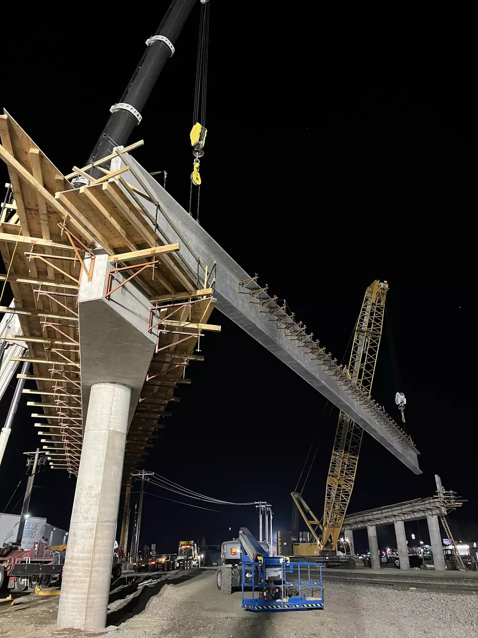 Crews work to erect a railroad underpass as part of a project to extend and improve McKittrick Street in Wenatchee. photo credit: City of Wenatchee