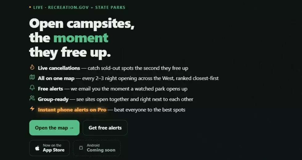 screen shot / Campsite Availability Map — Live Openings & Cancellations | CampSage