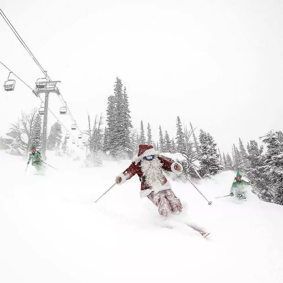 Ski with Santa on Christmas! CREDIT- Jackson Hole Mountain Resort (via Facebook)