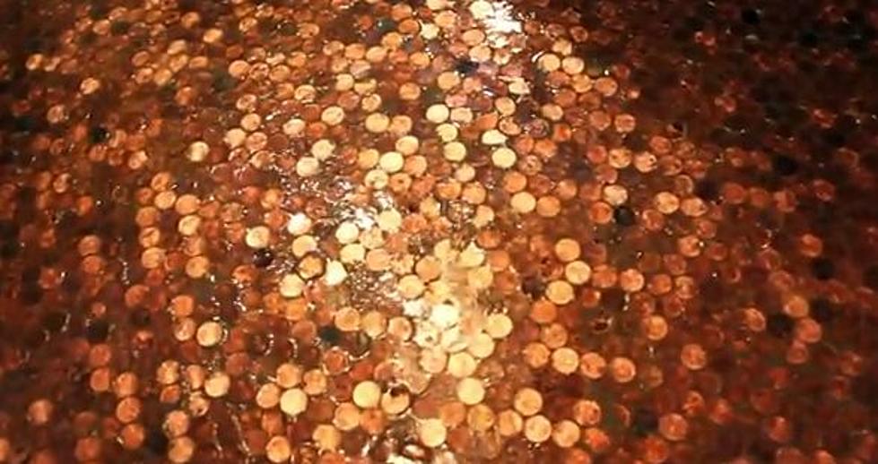 Couple Tiles Bedroom Floor with 60,000 Pennies [VIDEO]