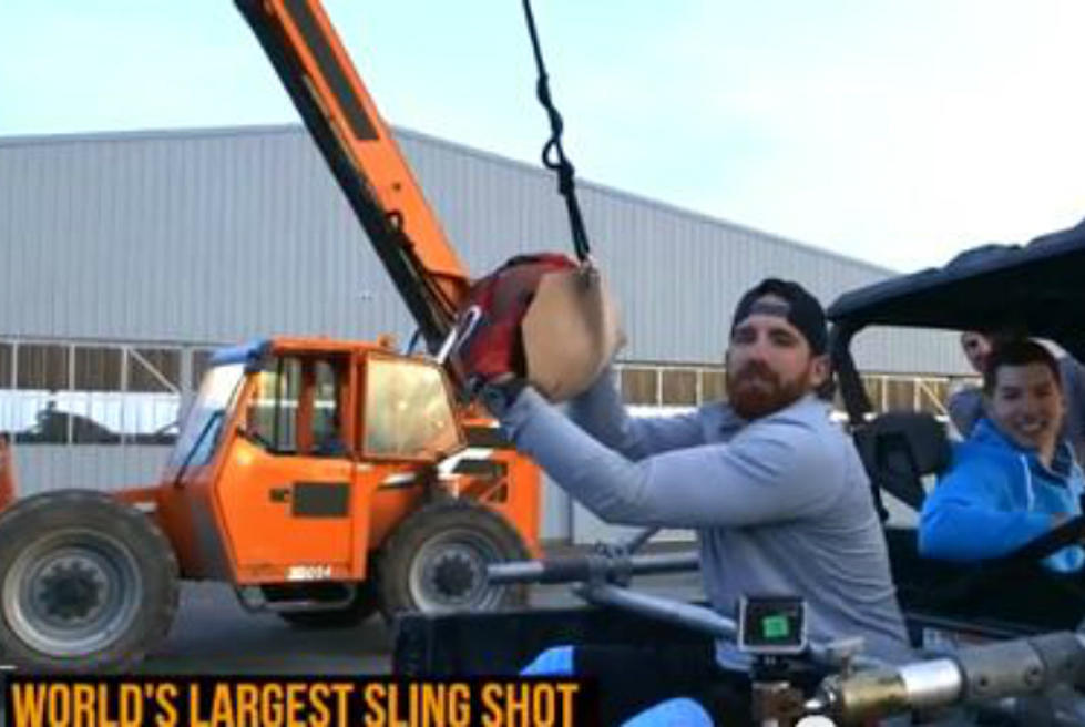 Dude Perfect Try the World’s Longest Sling Shot in the Epic Trick Shots Edition