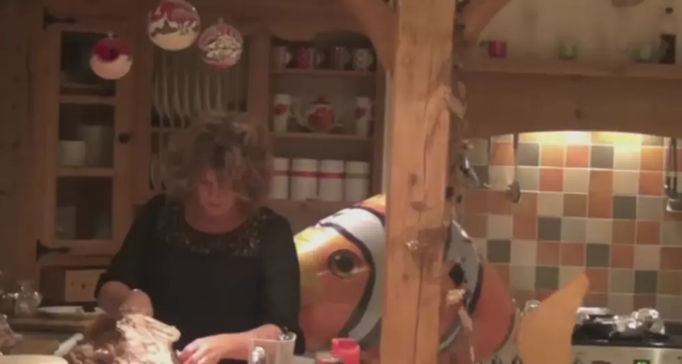 Giant Fish Attacks A Woman In The Kitchen!