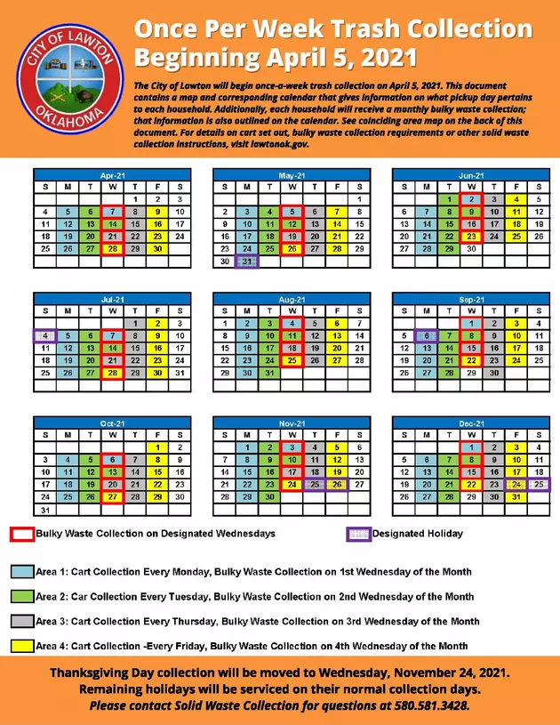 Lawton Trash Pickup Holiday Schedule 2022 City Of Lawton Bulk Trash Monthly Pick Up Schedule