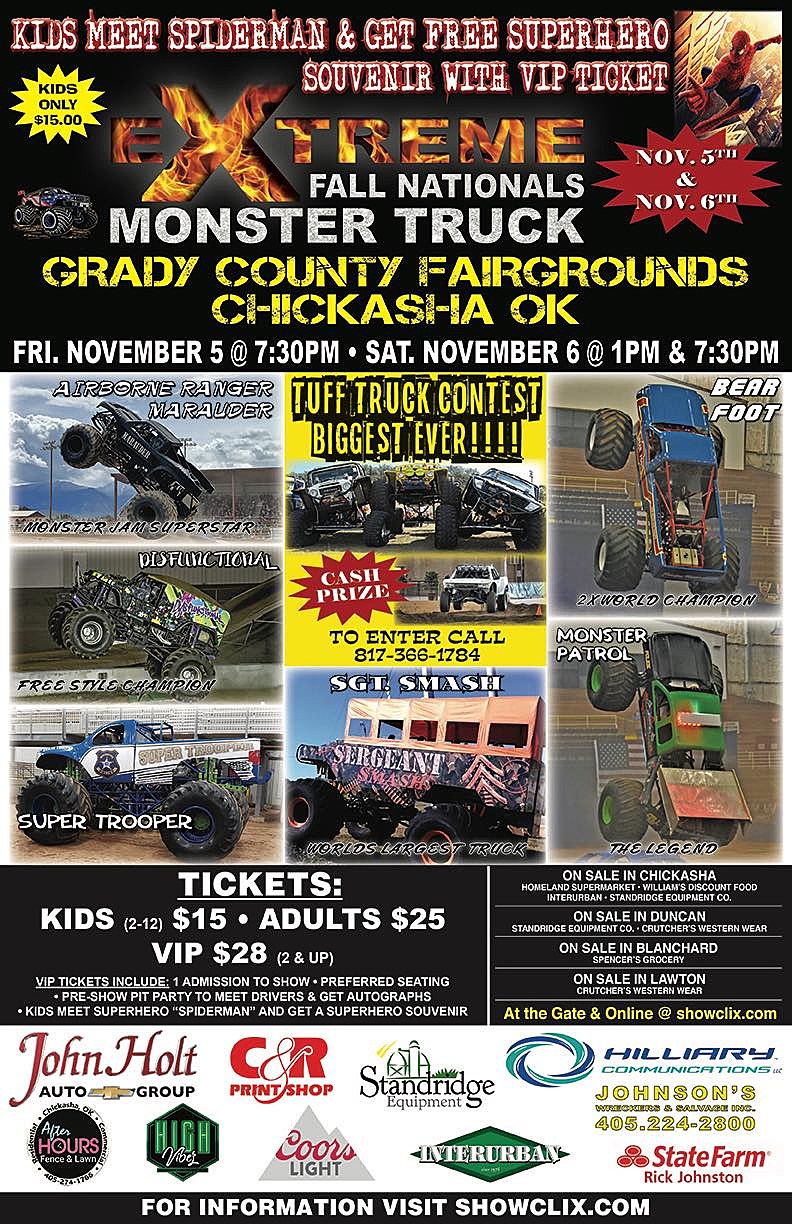 Extreme Monster Truck Fall Nationals is Coming to Chickasha, OK!