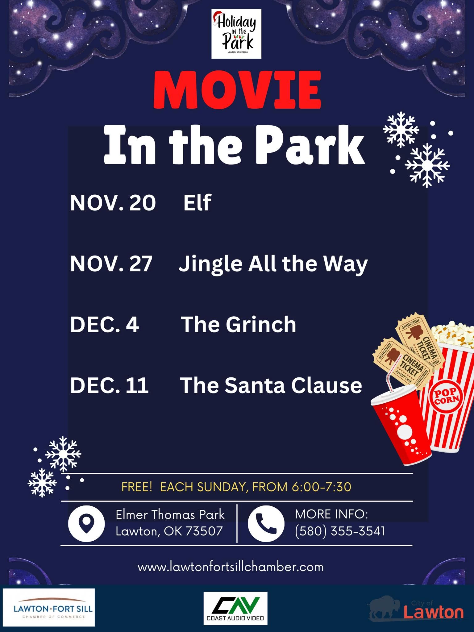 Movie Nights Return to Holiday in the Park in Lawton, OK.