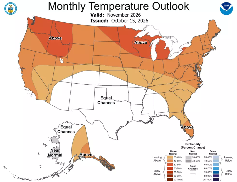 NOAA November 2026 Temperature Outlook (tap to enlarge)
