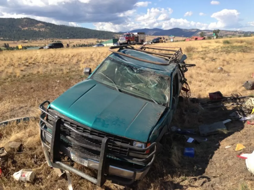 Monday Afternoon Pickup Truck Rollover Near Lolo Sends Driver and Passenger to the Hospital