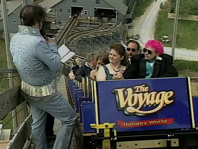 Couple Married on Roller Coaster by Elvis Impersonator VIDEO