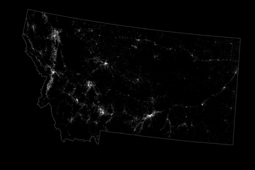 Cool Montana Map: Each Dot of Light Represents a Person