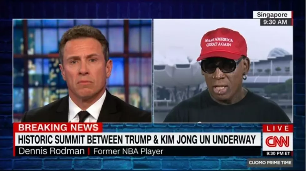 Video: Dennis Rodman Wears MAGA Hat on CNN