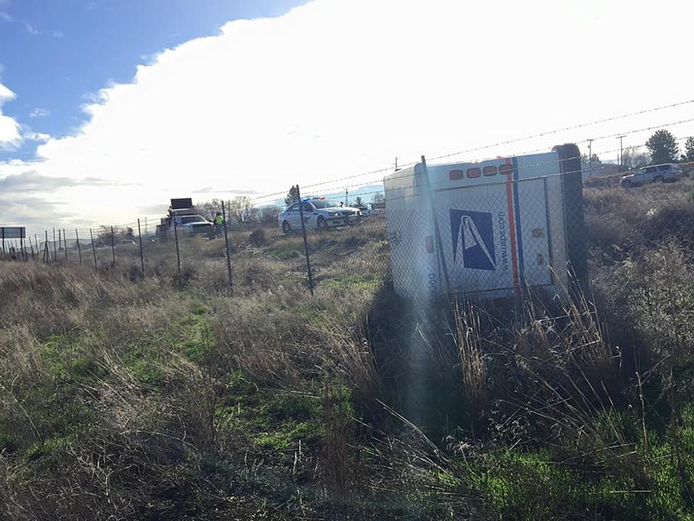 Mail Truck Flips on 240 Near Edison [PHOTOS]