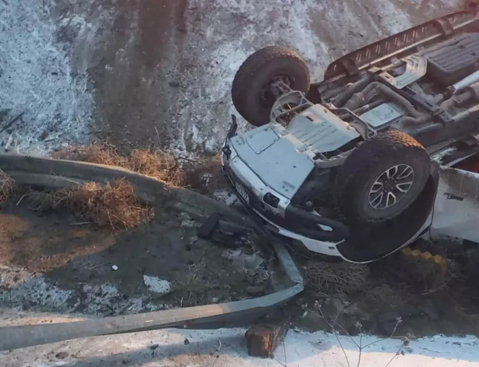 Collision on Sagehill Road Flips Car on Icy Roads [PHOTO]