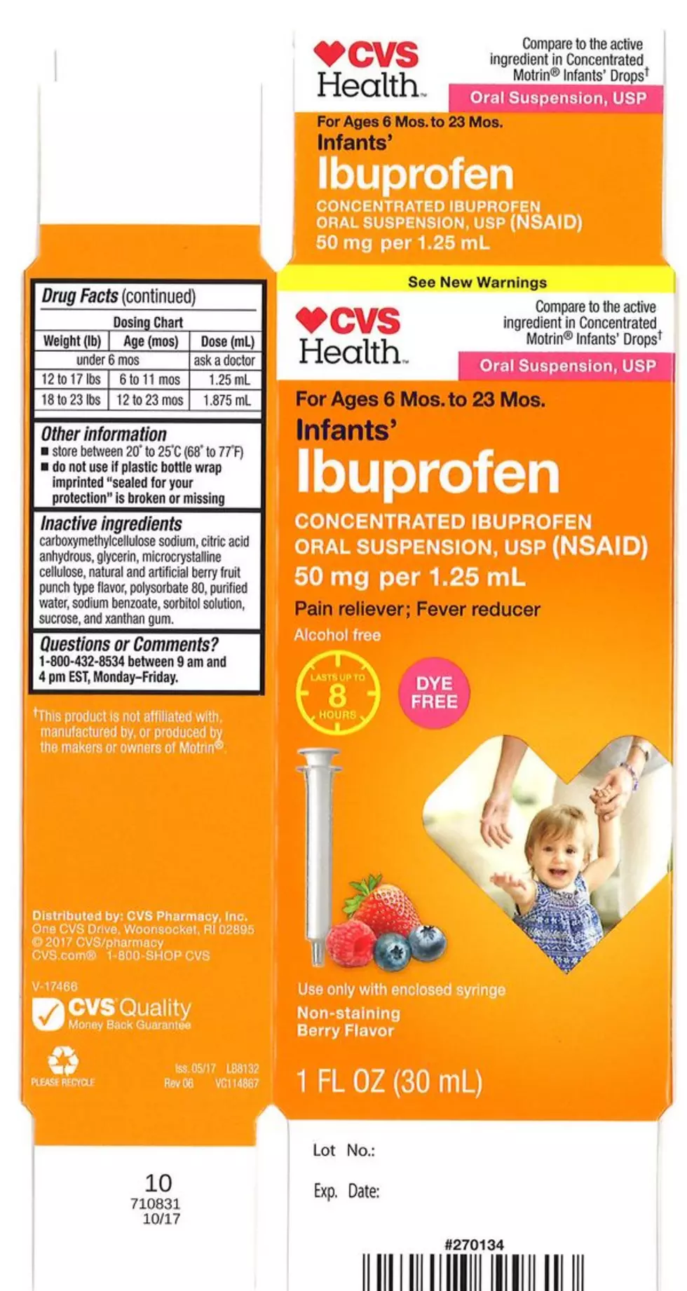 Infants Ibuprofen Recall Expanded at Walmart, CVC & Family Dollar