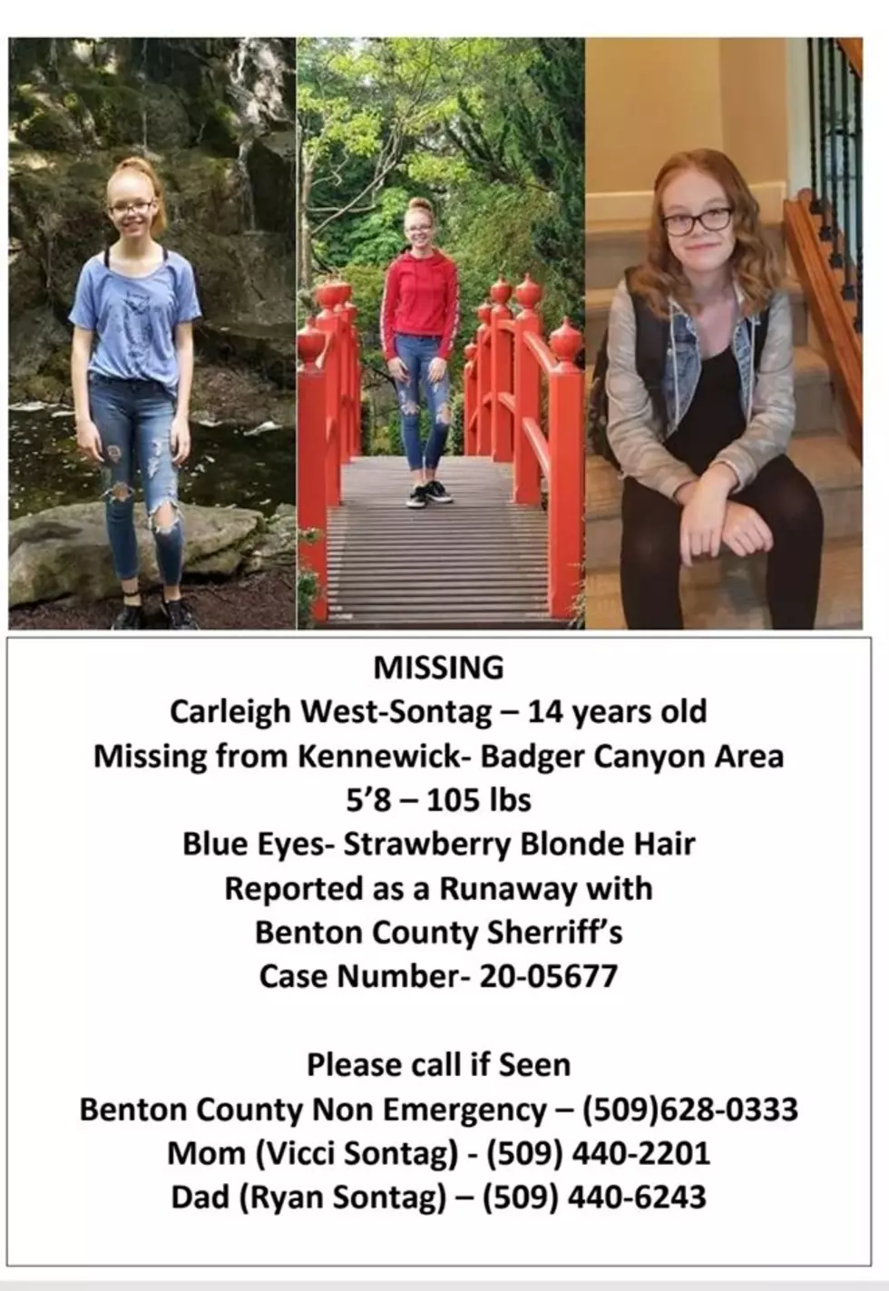 Missing Kennewick Teen Has Been Found and Is Safe