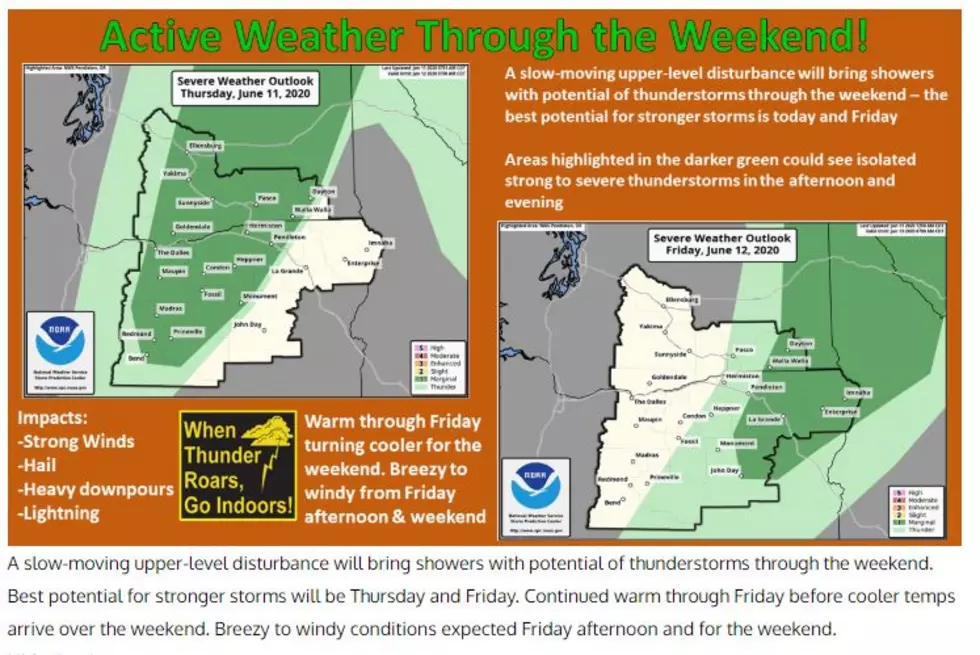 Thunder Storms in Forecast Tonight thru Saturday