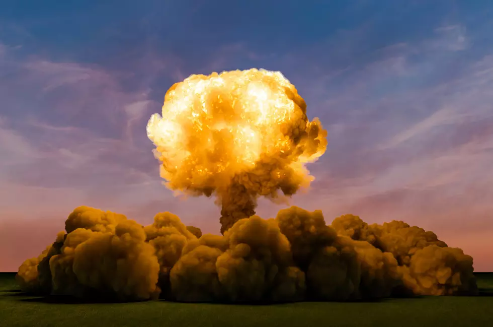 Atom Bomb Explosion, 3D rendering isolated on white background