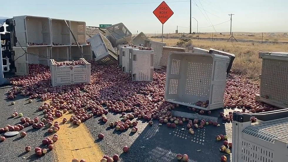 Trucker Loses Load of Apples at SR 240 &#038; SR 24 Wednesday Morning [VIDEO]