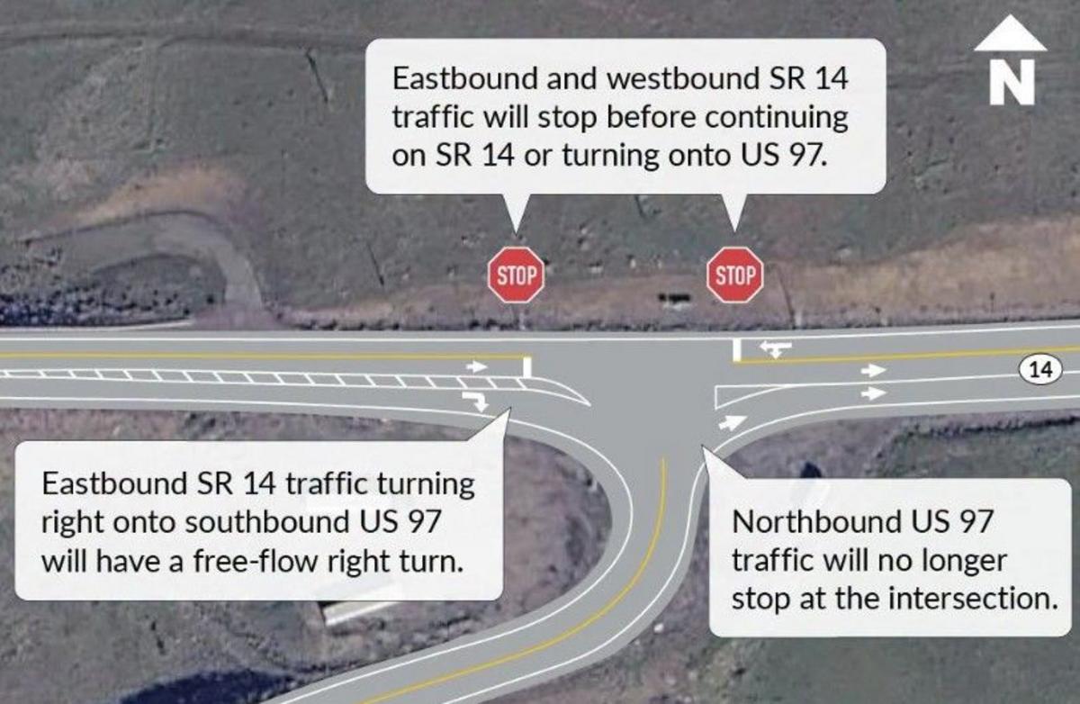Drivers Warned of Delays as WSDOT Reworks US 97/SR 14 Intersection