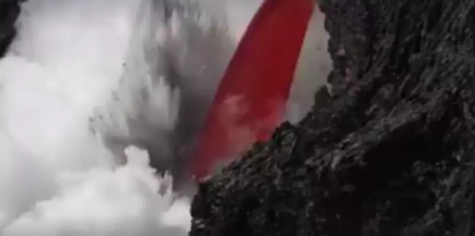 Spectacular Hawaiian Lava Flow Into Ocean  [VIDEO]