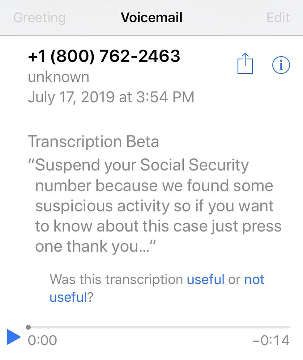 Social Security Scam Call Going Around