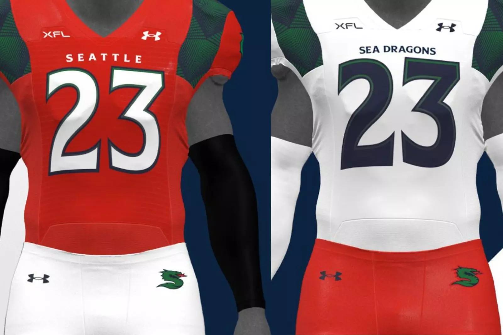 XFL Seattle Sea Dragons 23 Replica Game Jersey - Size L