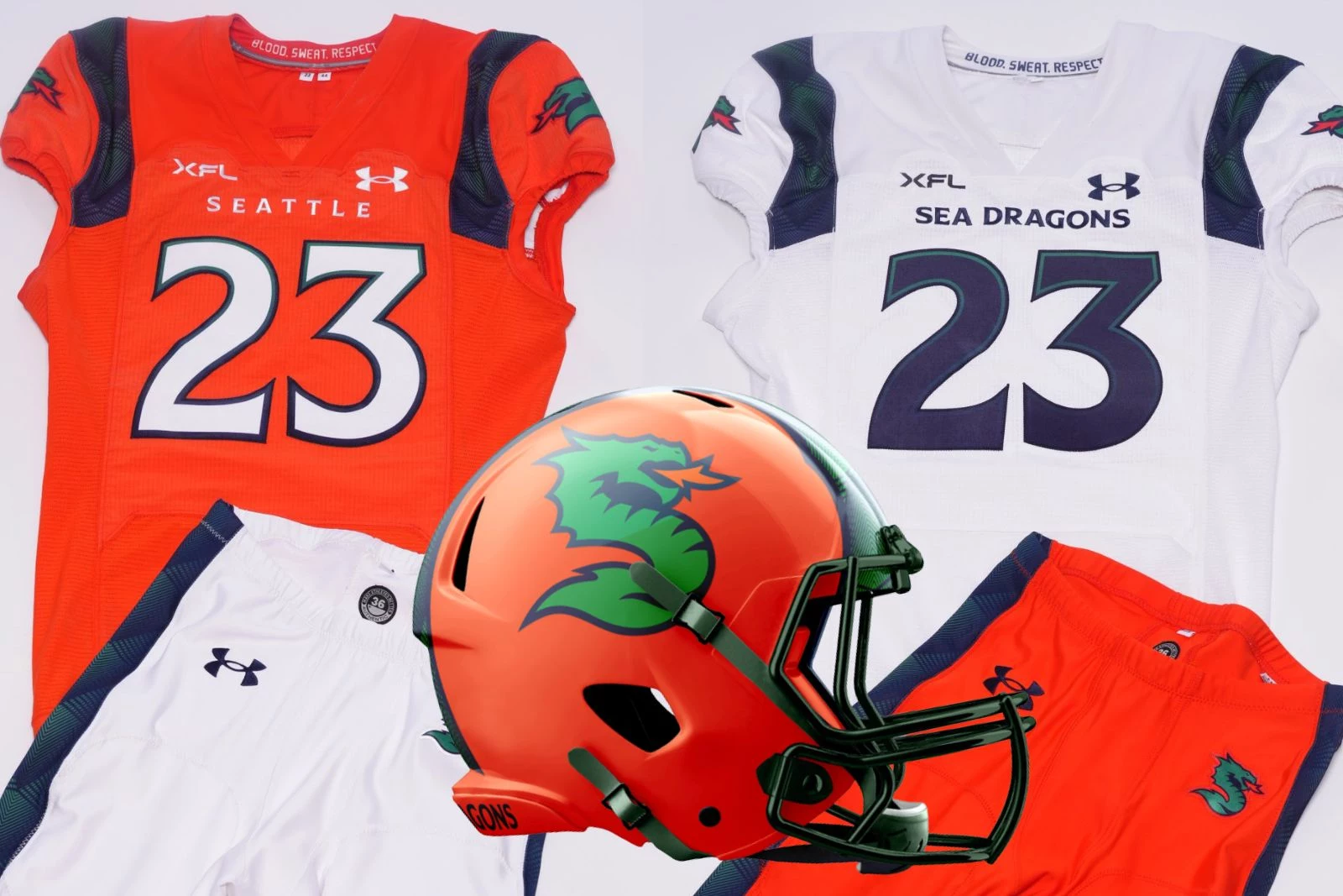 Seattle Dragons' uniforms, helmet