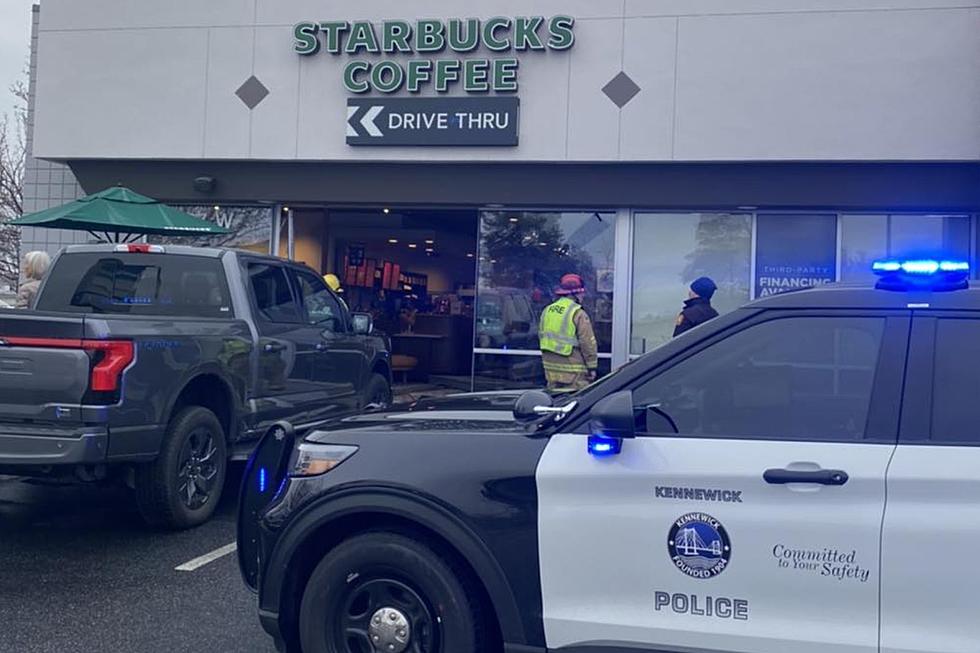 Not a Drive-In: Truck Smashes into Kennewick Starbucks Doorway