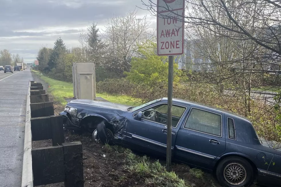Car Crashed & Left Abandoned Next to Washington Tow Away Zone Sign