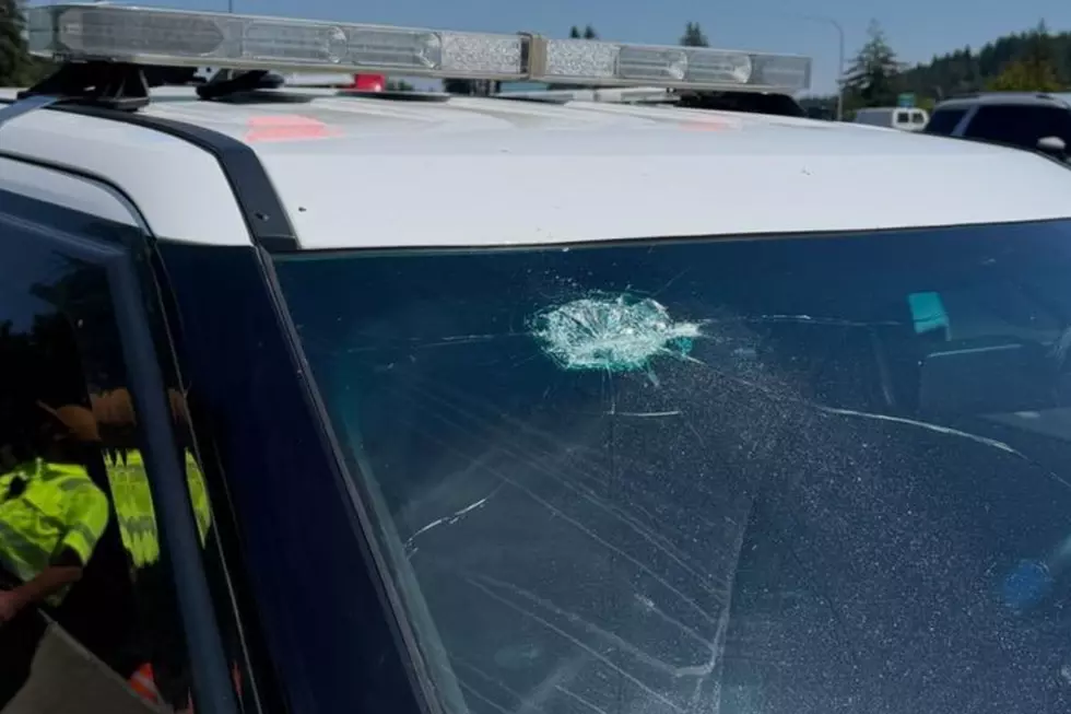 Two Semis Crash on I-5 So Close to Trooper, the Debris Broke His Windshield