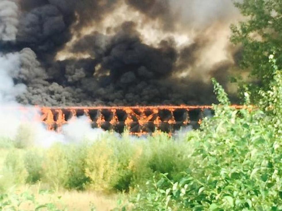 Bizarre! Oregon Train Trestle Goes Up in Flames – Spews Toxic Smoke