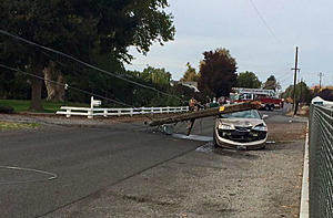 Car Vs. Power Pole Leaves Residents Without Power, Street Access