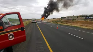 HAZMAT Crash and Spill Closes I-84 At Pendleton