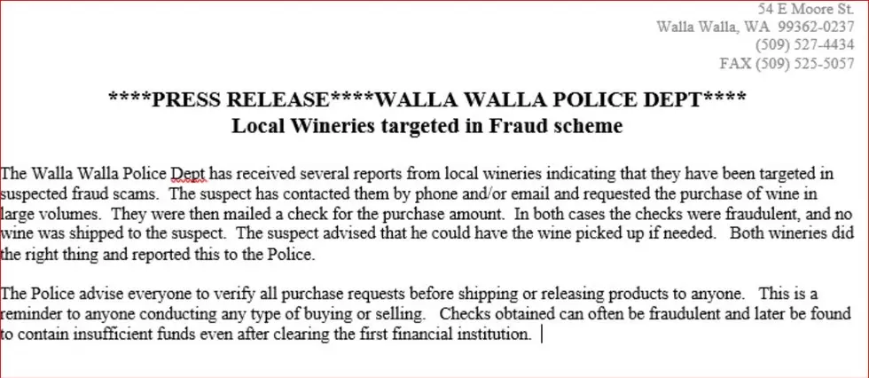 Now Wineries Are Subject of Scams in Mid Columbia