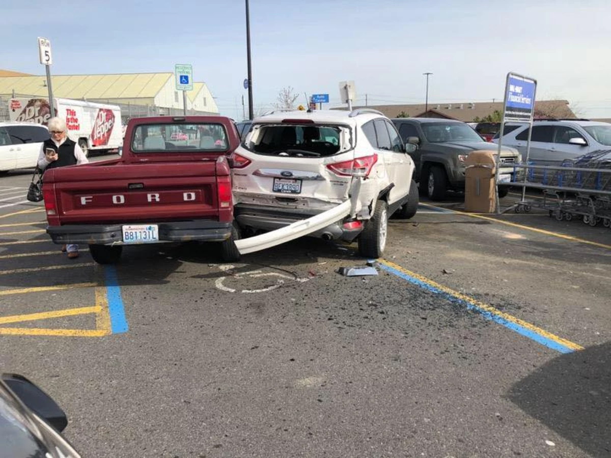7 Cars Wrecked But NO Injuries in Walmart Parking Lot Crash