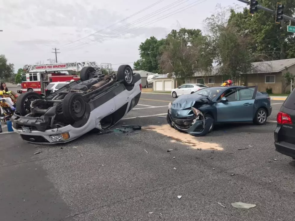 Driver With Suspended License Causes Spectacular Flip-Over