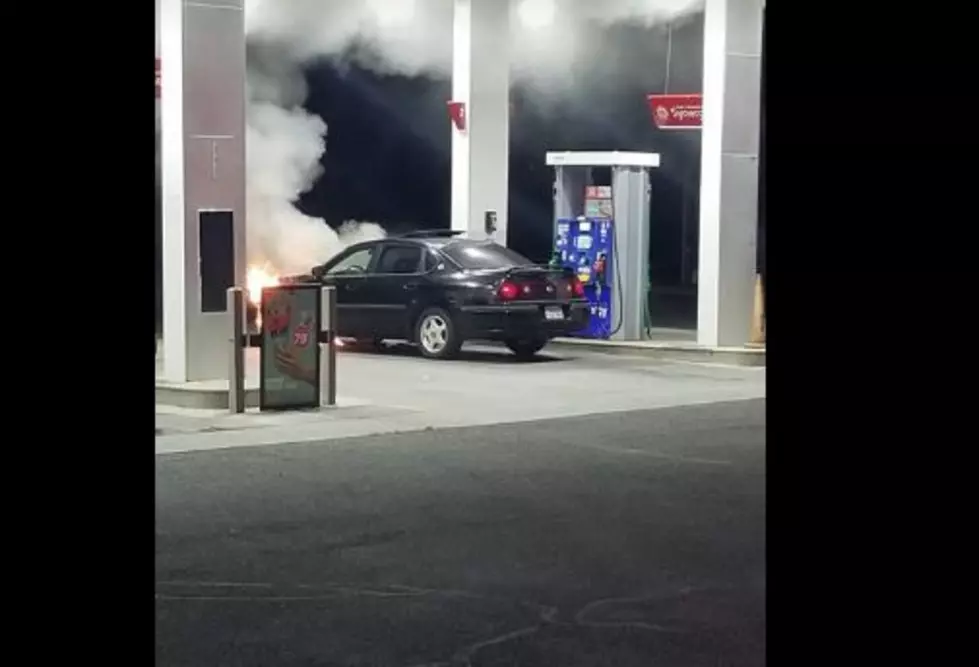 Why Did Driver Ditch Flaming Car at Gas Pump?