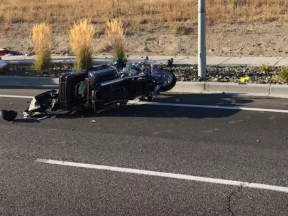 Motorcycle Crash Sends Rider Skidding Across Road