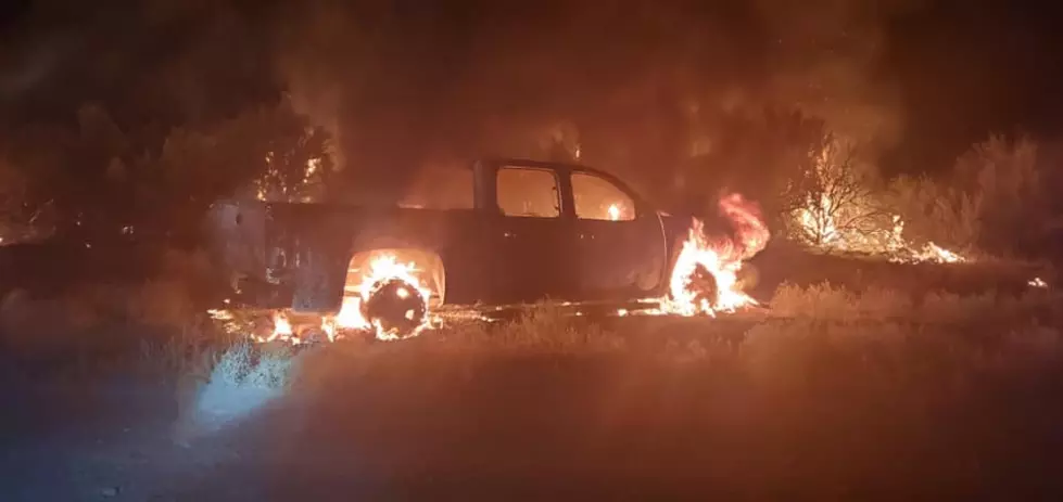 Stolen Truck Found Abandoned, on Fire North of Pasco
