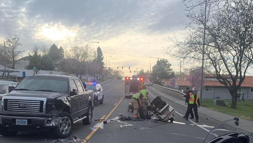 Impaired, Helmet-Less Motorcycle Rider Crashes into Truck in Kennewick