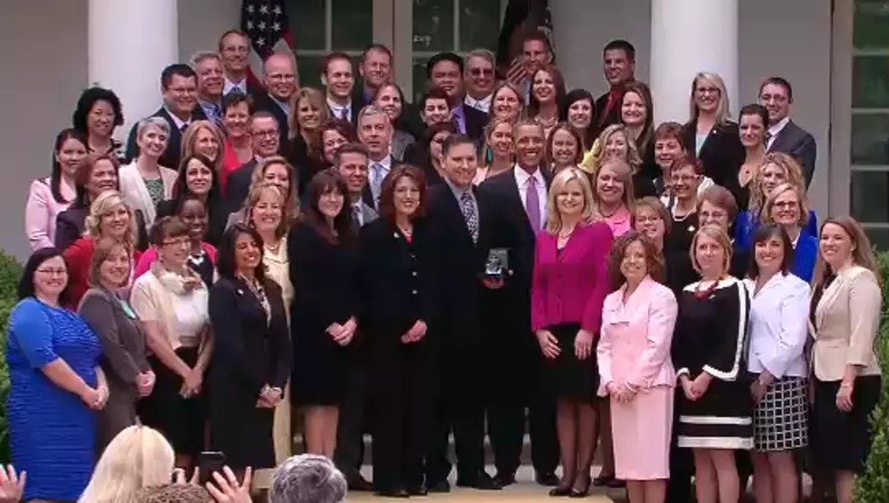 Jeff Charbonneau Adresses Crowd with President Obama at White House