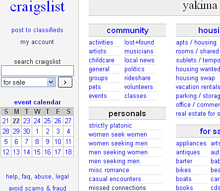 Yakima Craigslist Missed Connections A Very Stupid Poem